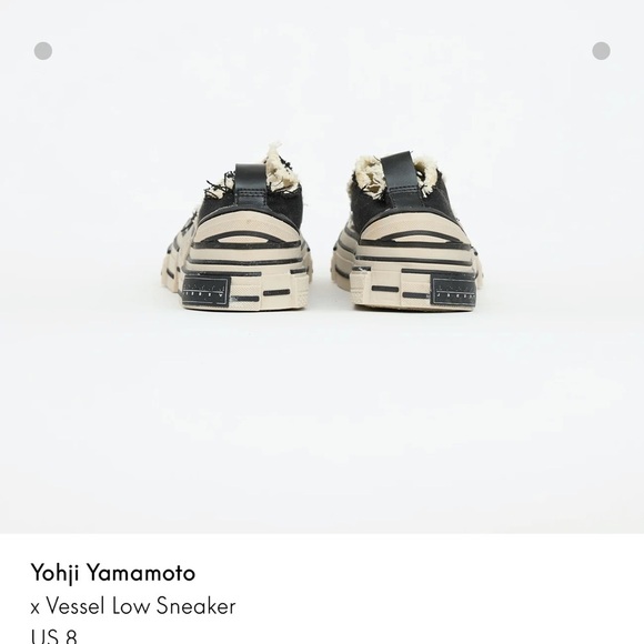 XVessels X Yohji Yamamoto Black and Cream Low Sneakers size 8 W( actual shoes) - Picture 6 of 9